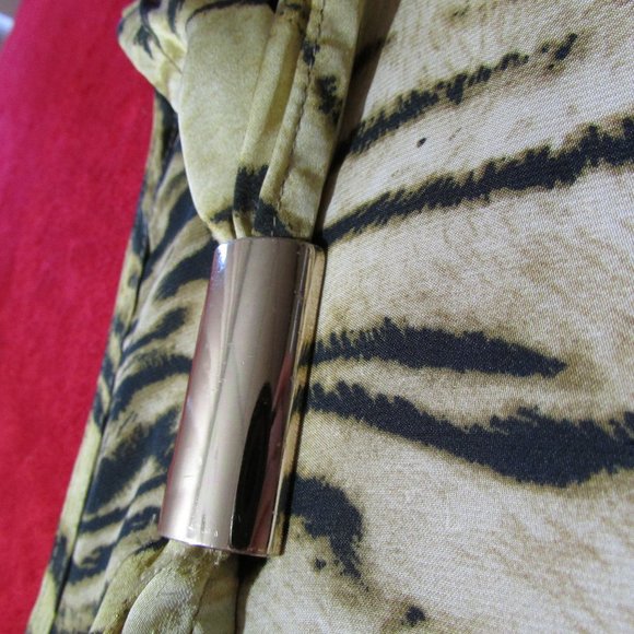 Boston Proper Animal Print Blouse Tank Gold Brown Top - Picture 9 of 11